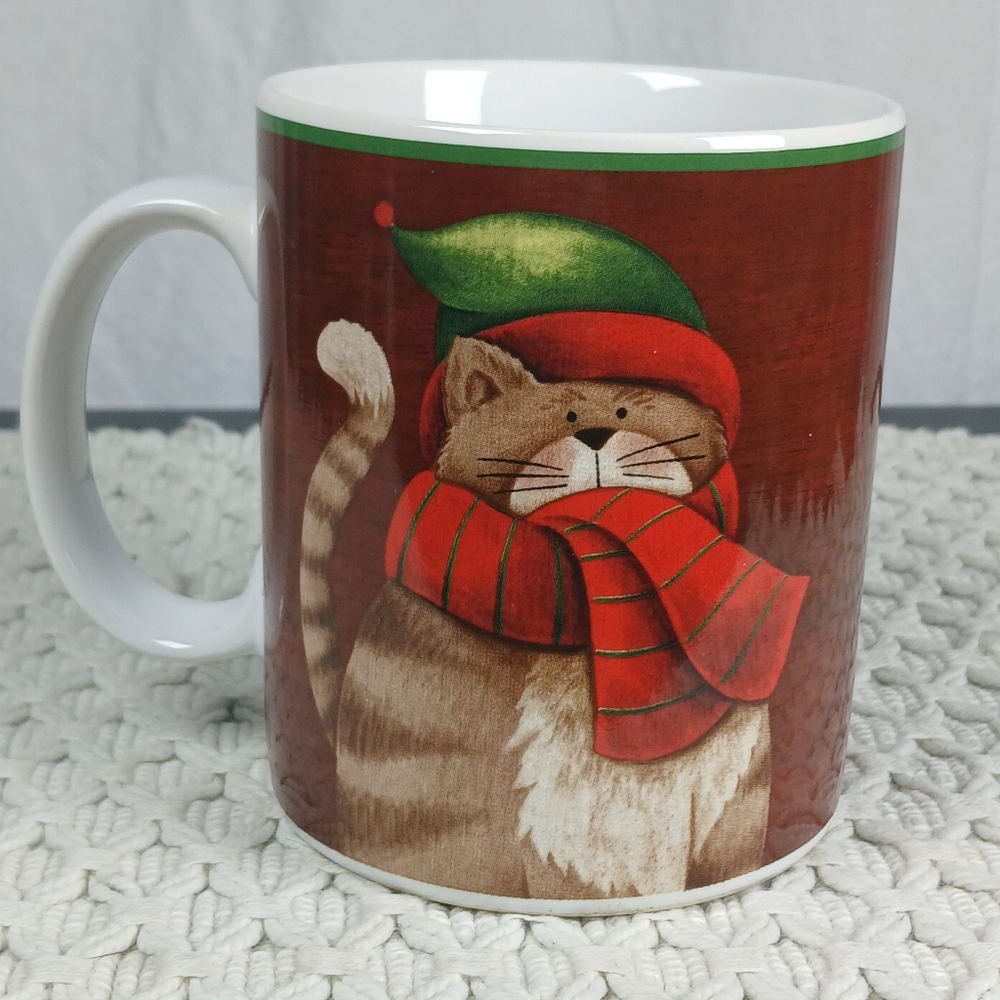 Casa Moda Danny O Christmas Cuddly Kitties Coffee Tea Mug Cup Cat Winter Cozy